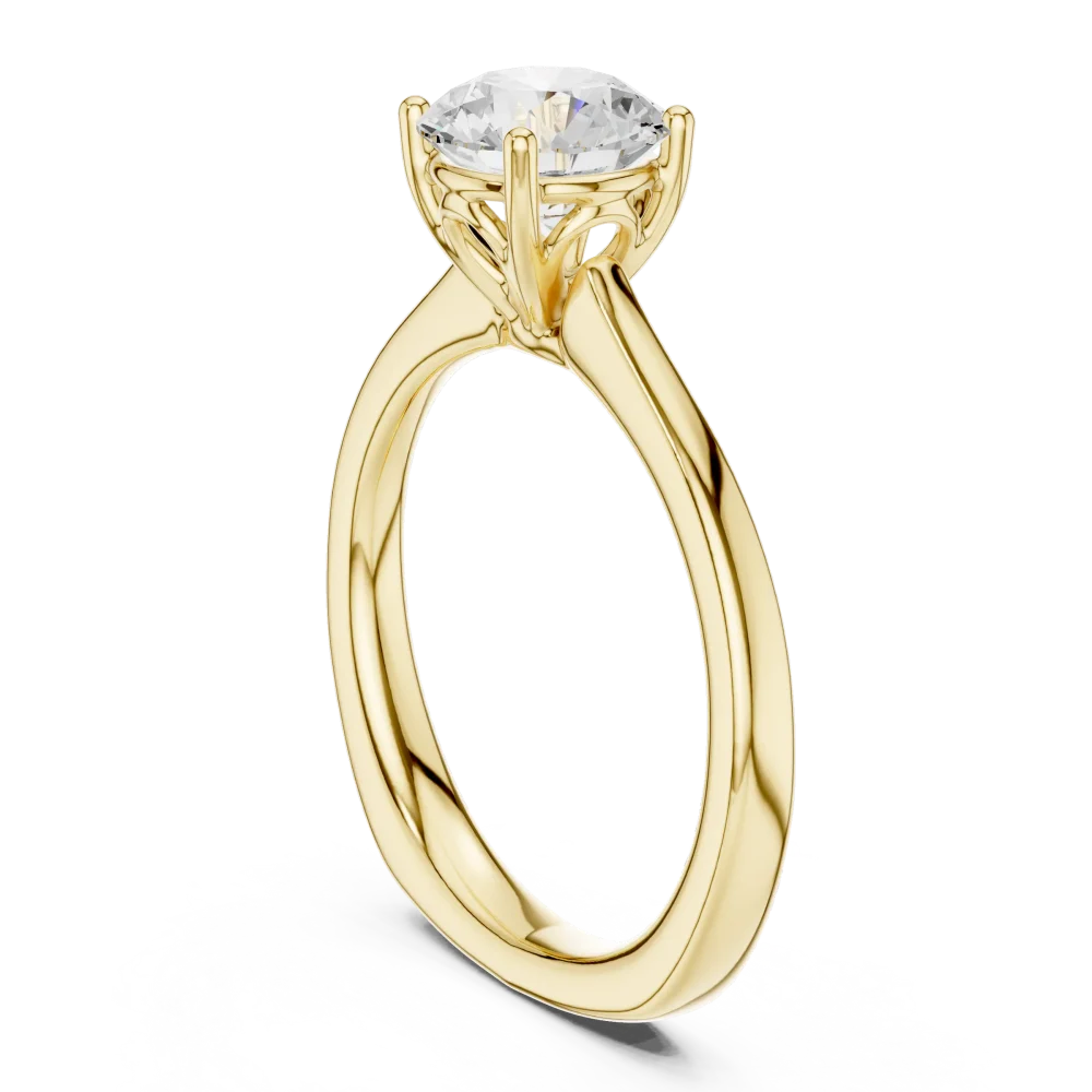 Essence Round Brilliant Cut Solitaire Engagement Ring - Image 3