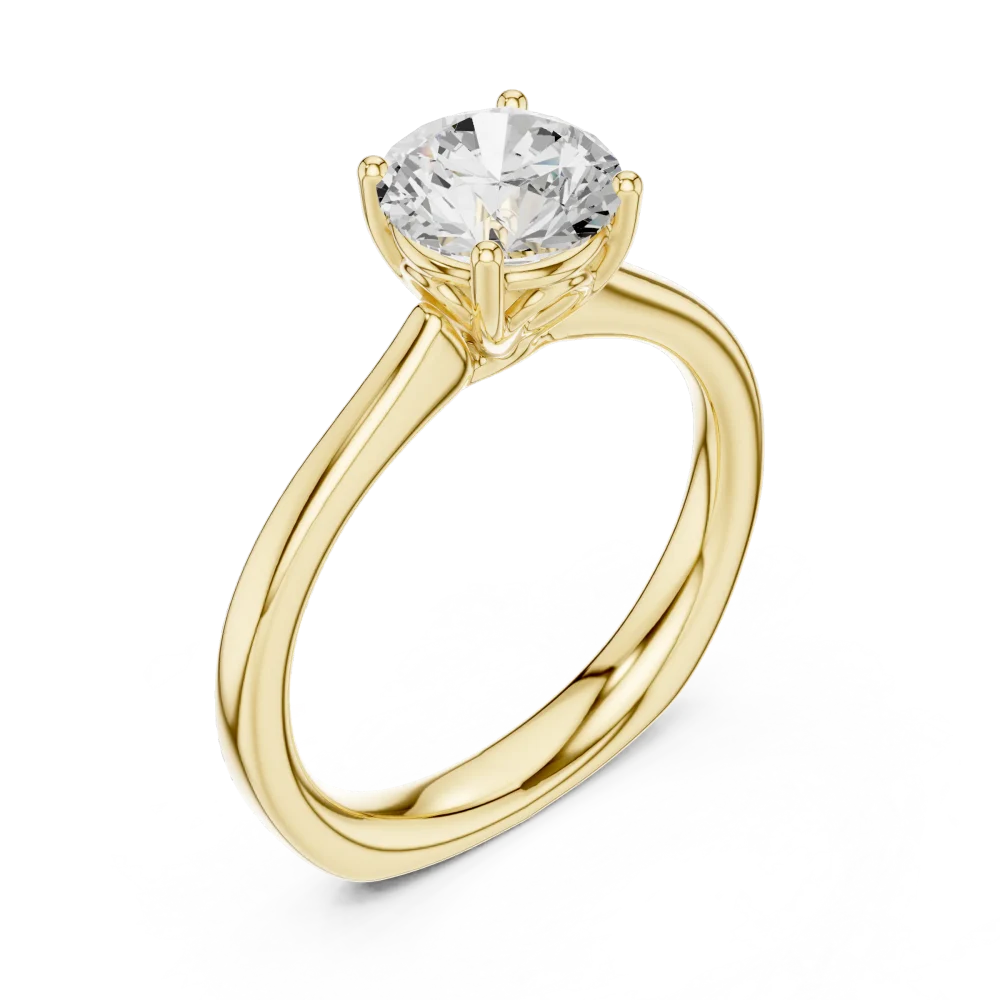 Experience the timeless beauty of this round brilliant-cut DIAMEUR Solitaire engagement ring. Meticulously handcrafted for lasting elegance. Shop now.