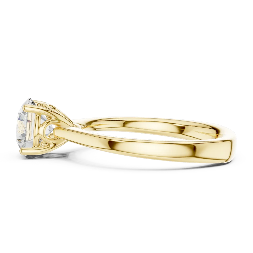 Essence Round Brilliant Cut Solitaire Engagement Ring - Image 4