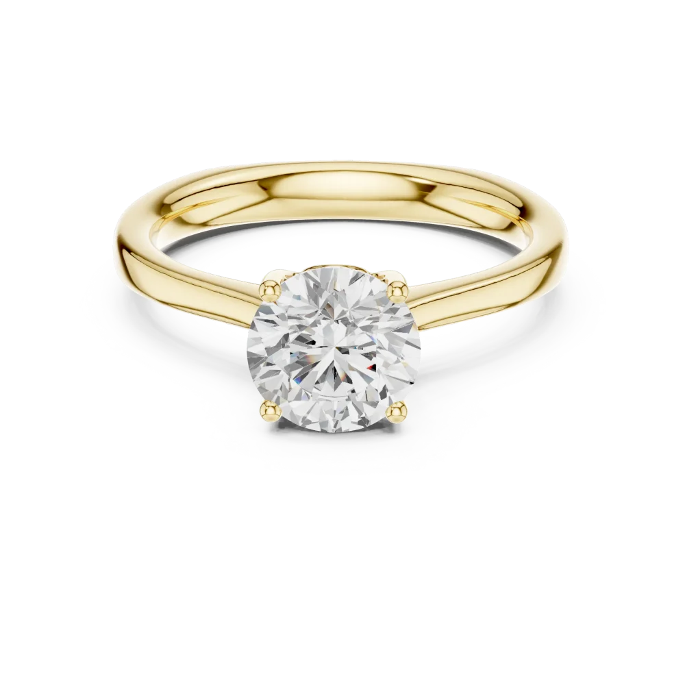 Essence Round Brilliant Cut Solitaire Engagement Ring - Image 2