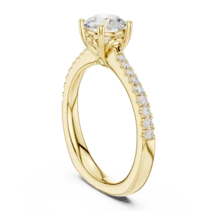 Essence Round Brilliant Pavé-Accent Solitaire Ring - Image 3