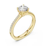 Essence Round Brilliant Pavé-Set Solitaire Ring
