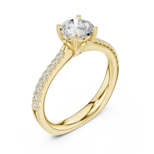 Essence Round Brilliant Pavé-Accent Solitaire Ring