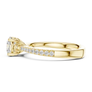 Essence Round Brilliant Pavé-Set Solitaire Ring - Image 4