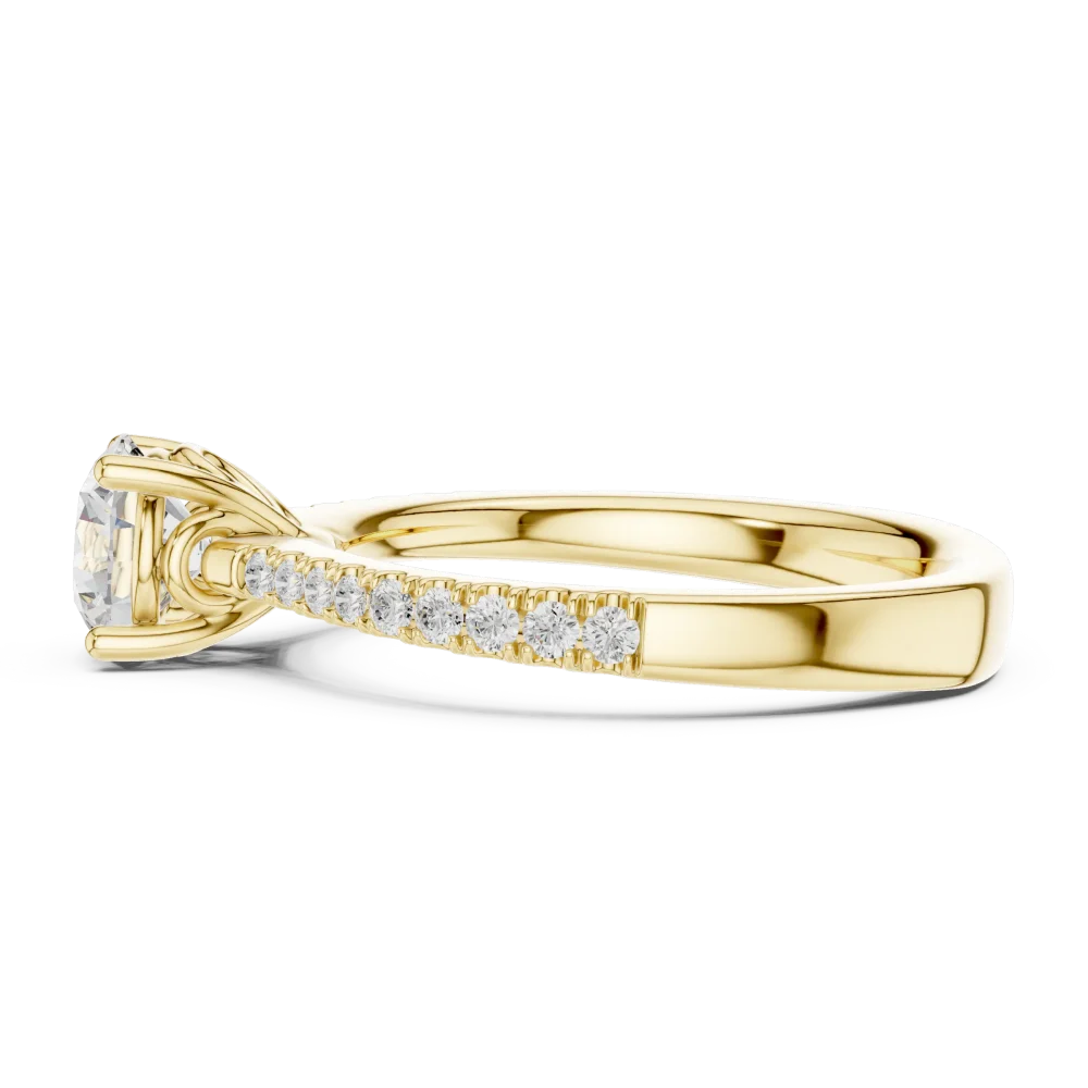 Essence Round Brilliant Pavé-Accent Solitaire Ring - Image 4