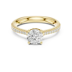 Essence Round Brilliant Pavé-Accent Solitaire Ring - Image 2