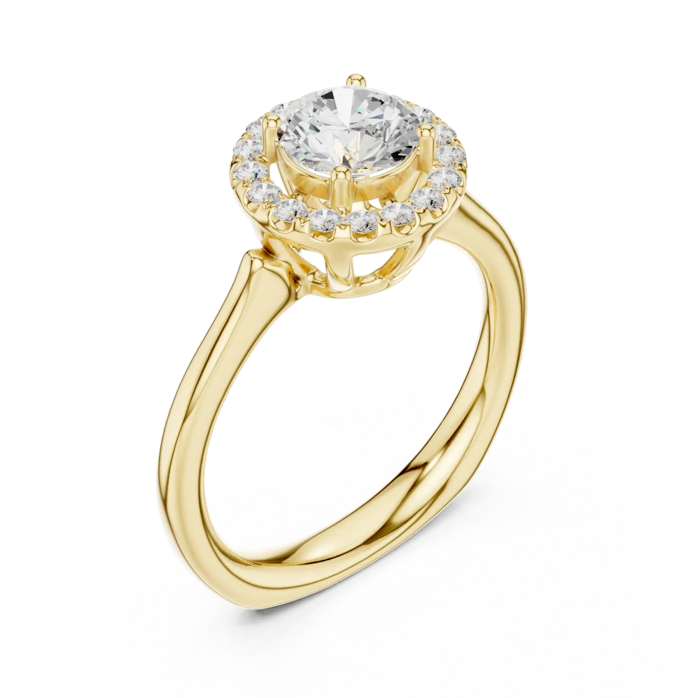Discover the radiant beauty of this Solitaire lab-grown diamond ring. Perfectly engineered with a brilliant halo, it defines modern luxury. Shop now!
