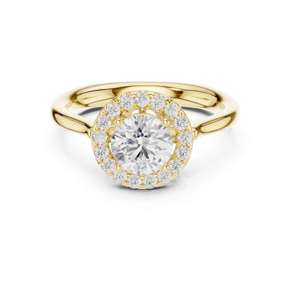 Luminary Round Brilliant Halo Solitaire Ring - Image 2