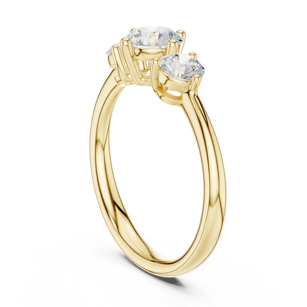 Luminary Round Brilliant Three-Stone Solitaire Ring - Image 3