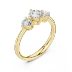 Luminary Round Brilliant Three-Stone Solitaire Ring