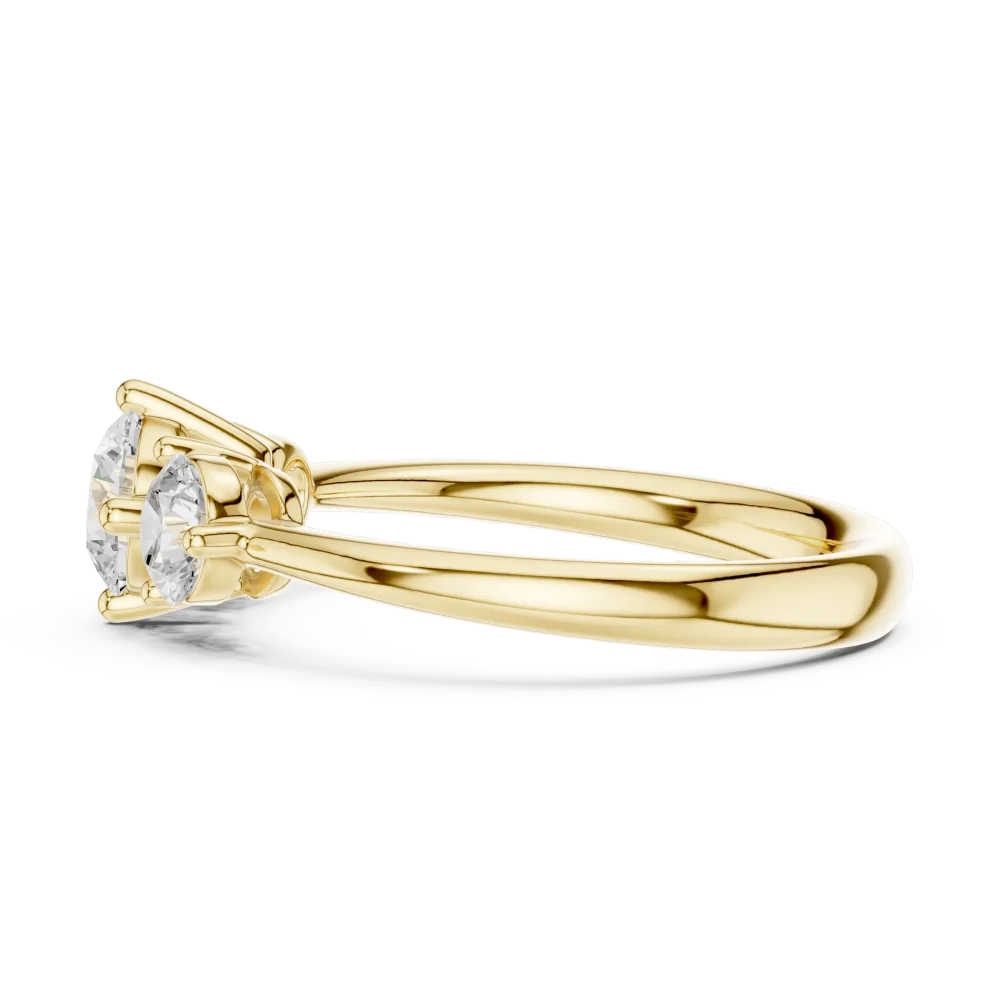 Ethereal Round Brilliant Three Stone Solitaire Ring - Image 4