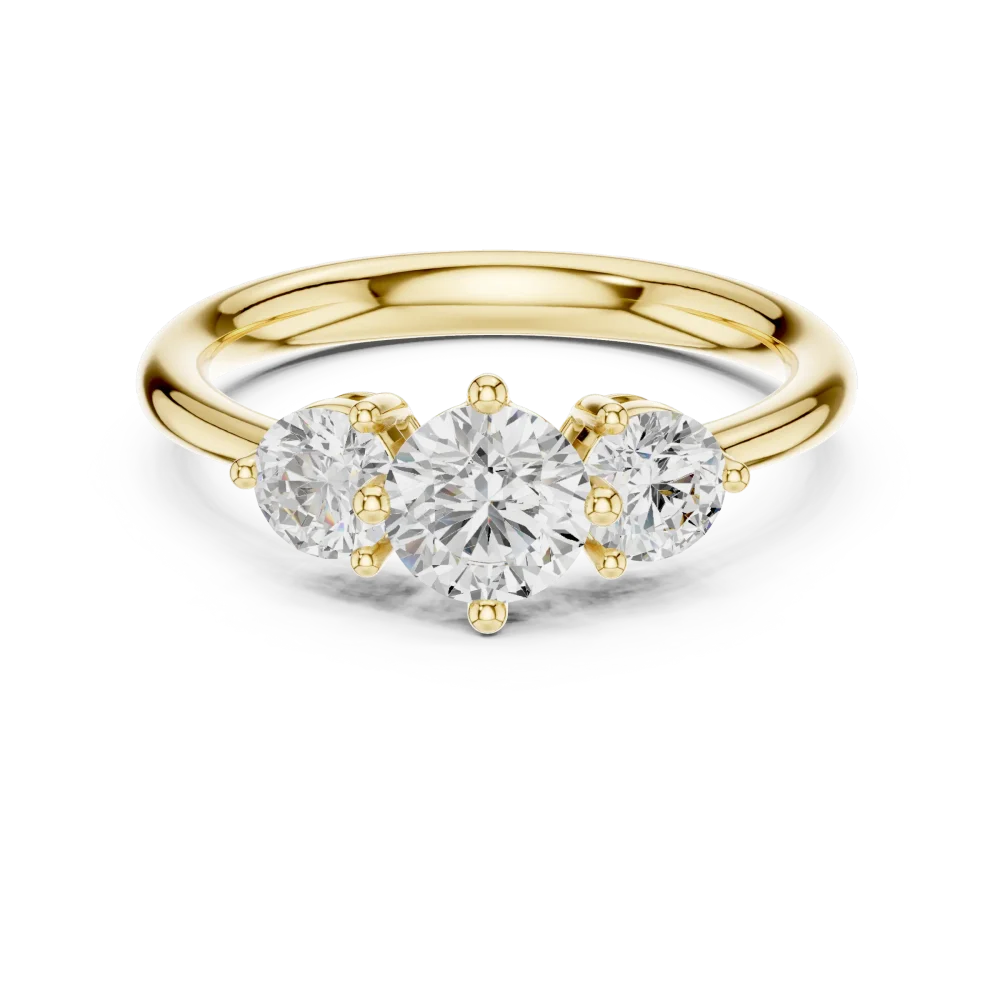 Ethereal Round Brilliant Three Stone Solitaire Ring - Image 2