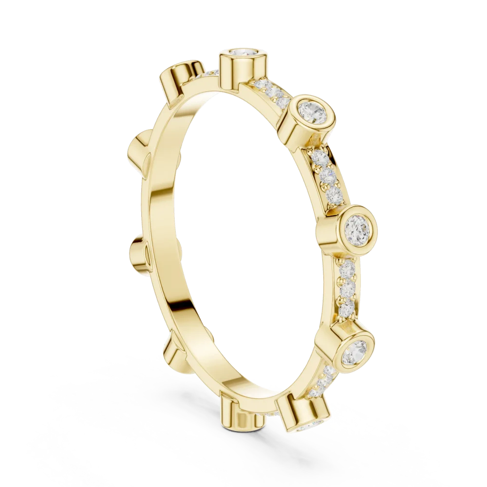 Essence Round Brilliant Pavé-Set Linear Band - Image 3