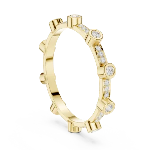 Essence Round Brilliant Pavé-Set Linear Band - Image 3