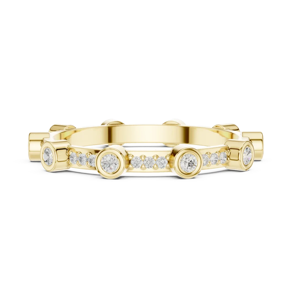 Essence Round Brilliant Pavé-Set Linear Band - Image 4