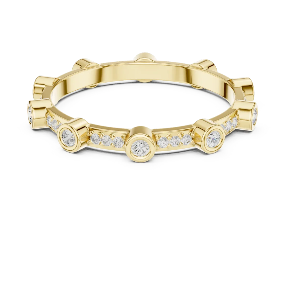 Essence Round Brilliant Pavé-Set Linear Band - Image 2