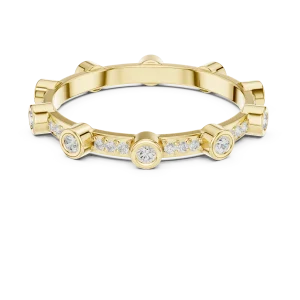 Essence Round Brilliant Pavé-Set Linear Band - Image 2