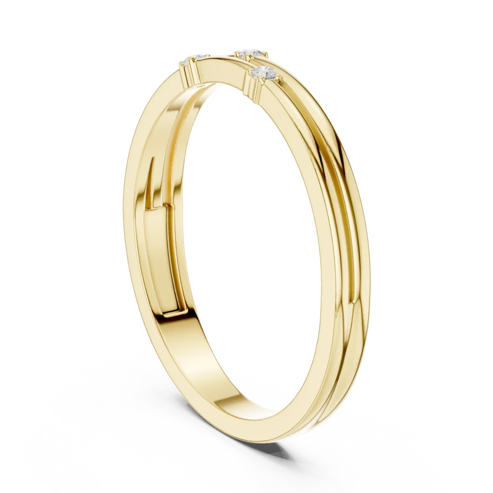 Linear Essence Triple Round Brilliant-Cut Diamond Band - Image 3