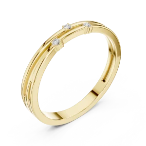Linear Essence Triple Round Brilliant-Cut Diamond Band