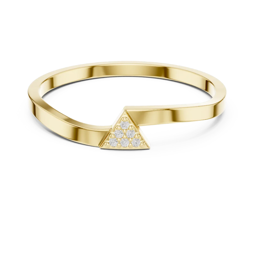 Geometric Linear Cluster Ring with Brilliant-Cut Accents - Image 2