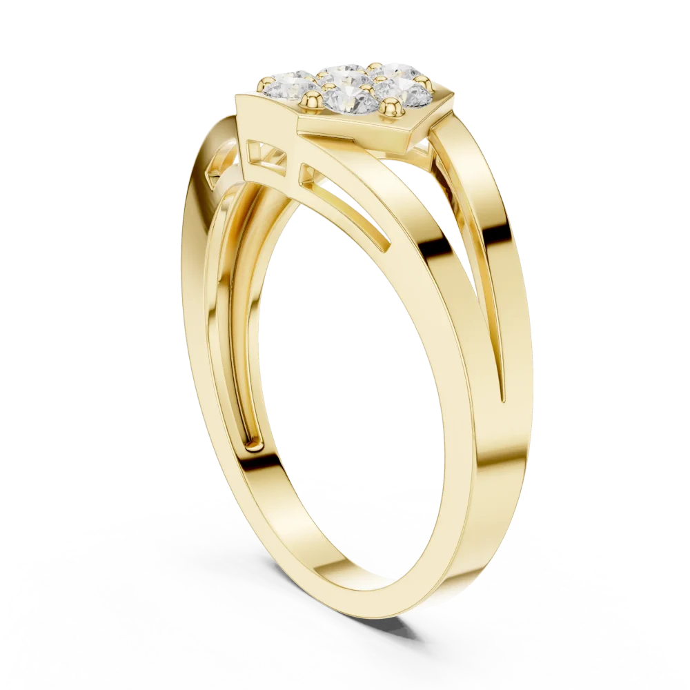 Hexagonal Cluster Brilliant-Cut Lab-Grown Diamond Ring - Image 3
