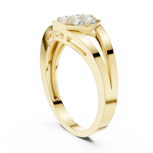 Hexagonal Cluster Brilliant-Cut Lab-Grown Diamond Ring - Image 3