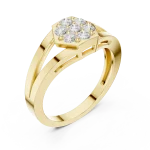 Hexagonal Cluster Brilliant-Cut Lab-Grown Diamond Ring