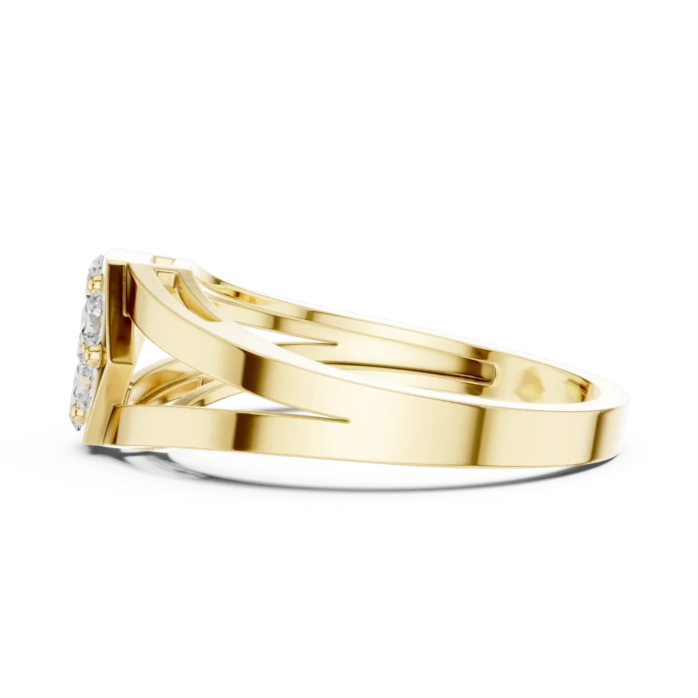Hexagonal Cluster Brilliant-Cut Lab-Grown Diamond Ring - Image 4