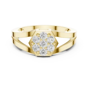 Hexagonal Cluster Brilliant-Cut Lab-Grown Diamond Ring - Image 2
