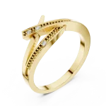 Linear Symmetry Round Brilliant Pavé-Set Band