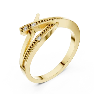 Linear Symmetry Round Brilliant Pavé-Set Band