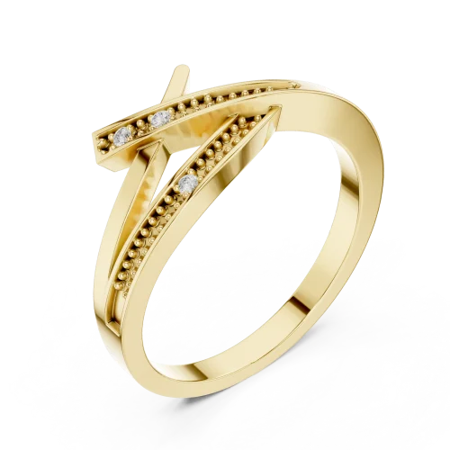 Linear Symmetry Round Brilliant Pavé-Set Band