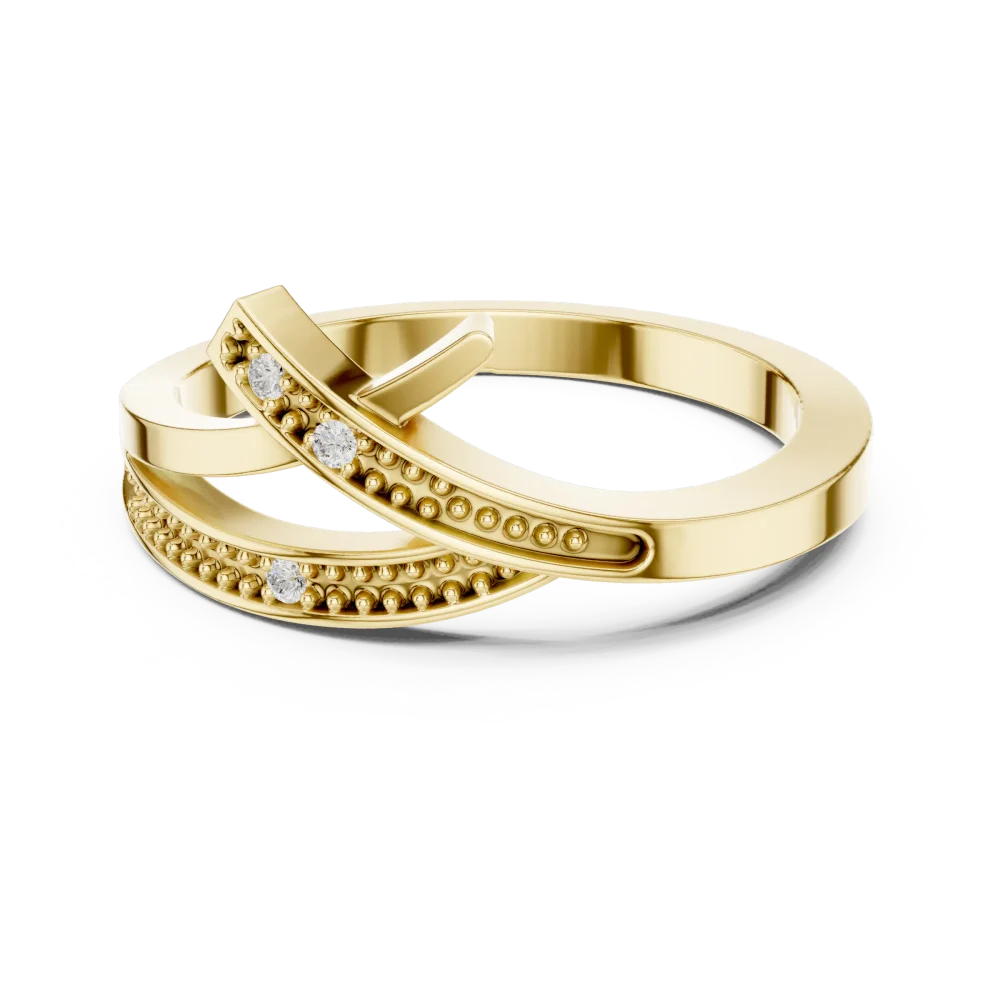 Linear Symmetry Round Brilliant Pavé-Set Band - Image 2