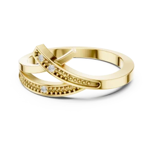 Linear Symmetry Round Brilliant Pavé-Set Band - Image 2