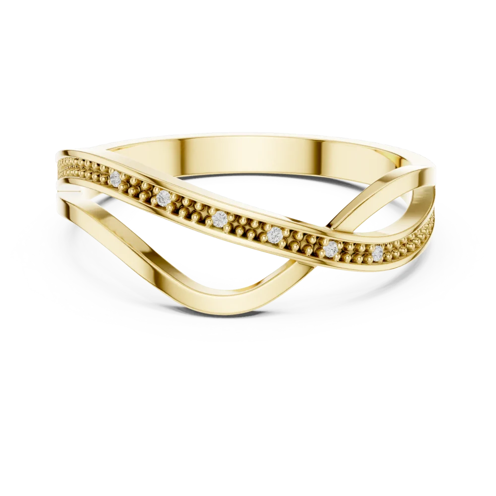 Fluid Linear Round Brilliant-Cut Pavé-Set Band - Image 2