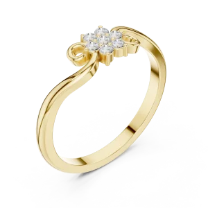 Fluid Cluster Round Brilliant-Cut Diamond Ring