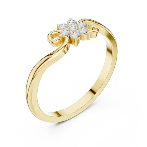 Fluid Cluster Round Brilliant-Cut Diamond Ring