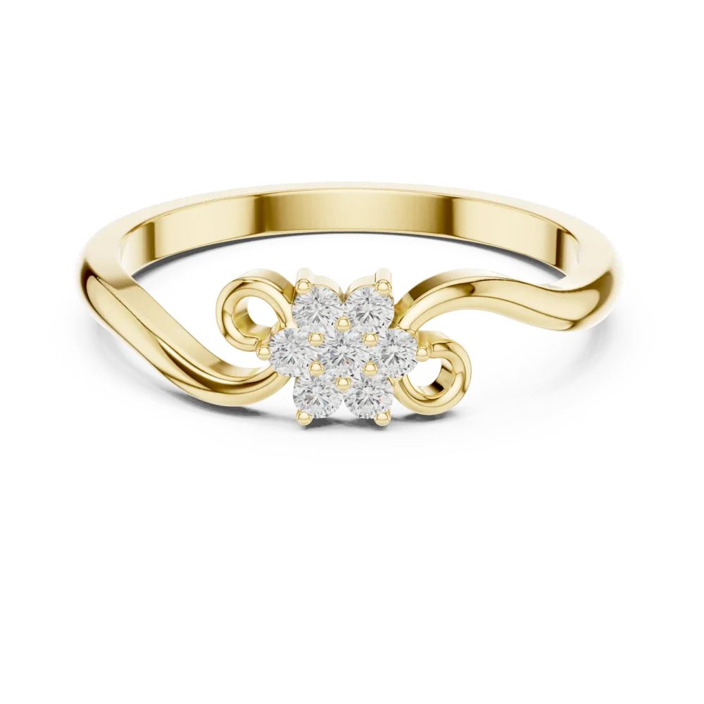 Fluid Cluster Round Brilliant-Cut Diamond Ring - Image 2