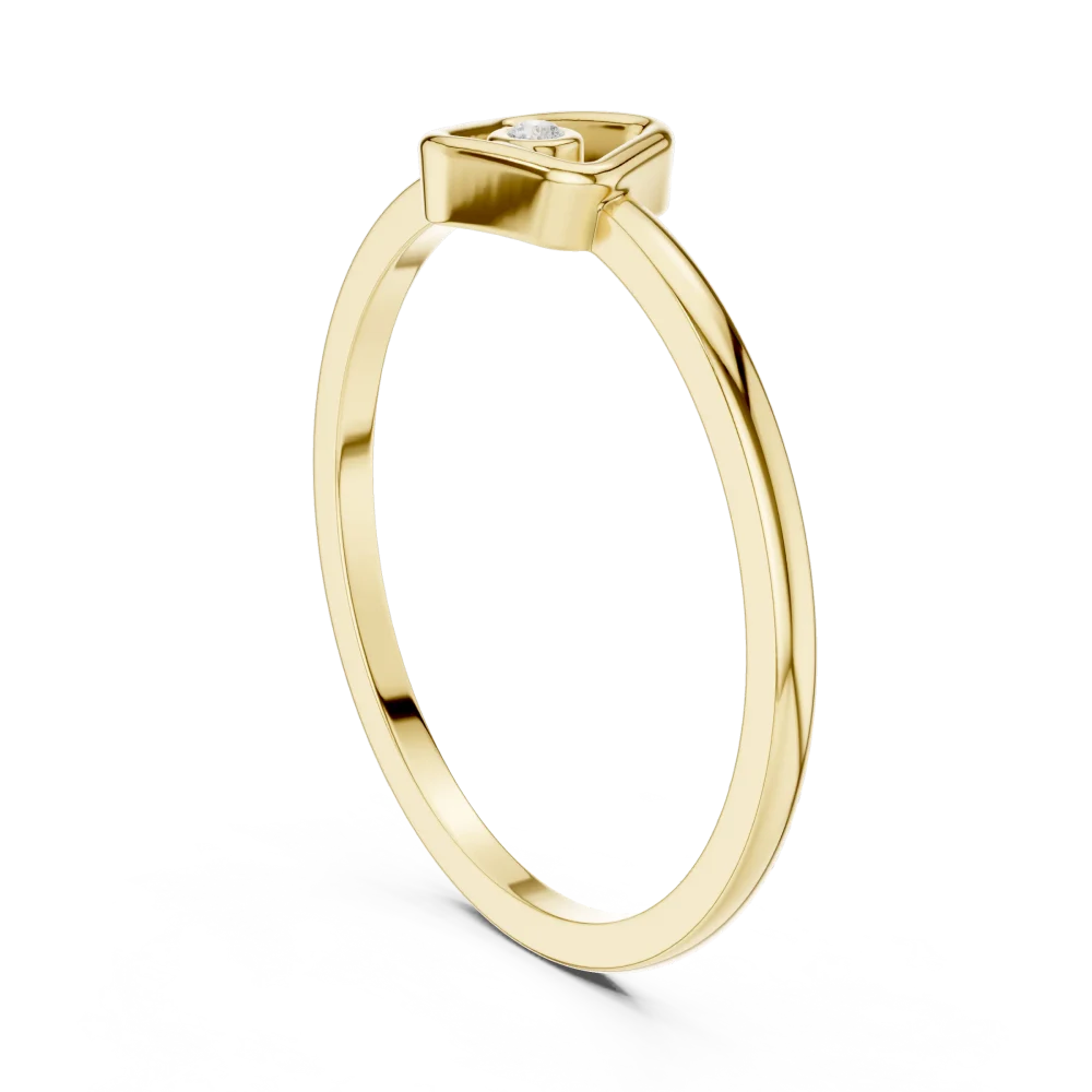 Geometric Frame Round Brilliant Cut Accent Ring - Image 3