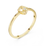 Geometric Frame Round Brilliant Cut Accent Ring