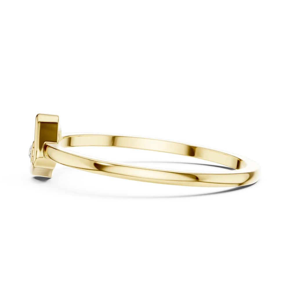 Geometric Frame Round Brilliant Cut Accent Ring - Image 4