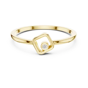 Geometric Frame Round Brilliant Cut Accent Ring - Image 2