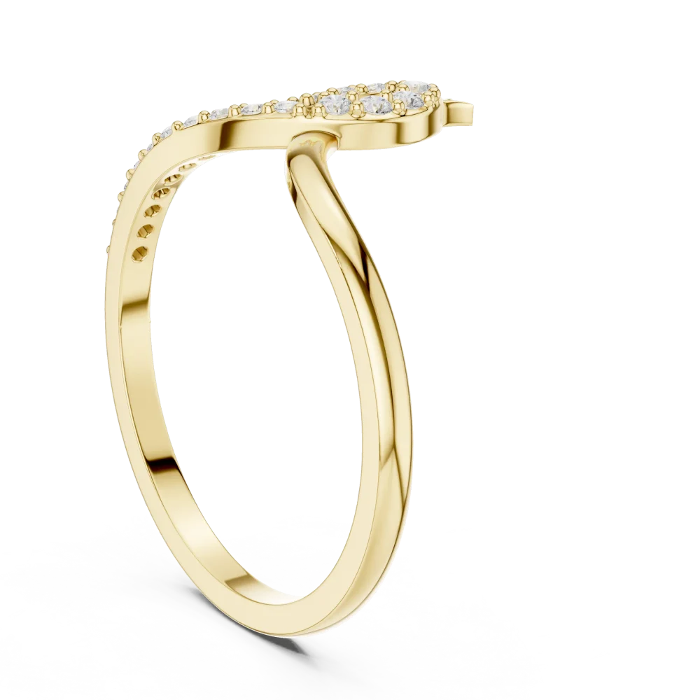 Fluid Linear Round Brilliant Pavé-Set Ring - Image 3