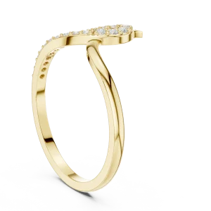 Fluid Linear Round Brilliant Pavé-Set Ring - Image 3
