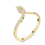 Fluid Linear Round Brilliant Pavé-Set Ring