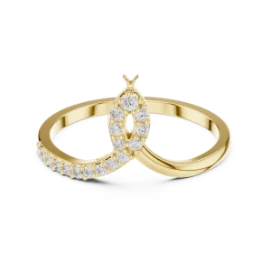 Fluid Linear Round Brilliant Pavé-Set Ring - Image 2
