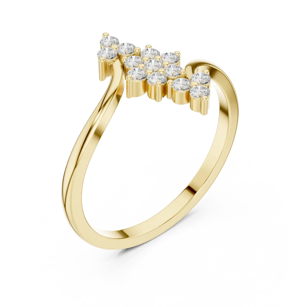 Experience the modern elegance of our fluid cluster ring, featuring brilliant-cut DIAMEUR lab-grown diamonds. Elevate your everyday style today.