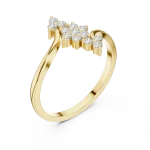 Fluid Kinetic Round Brilliant Cluster Ring