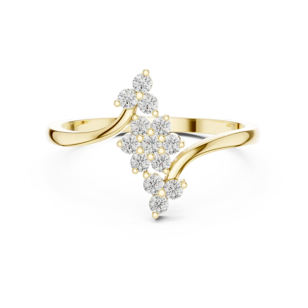 Fluid Kinetic Round Brilliant Cluster Ring - Image 2