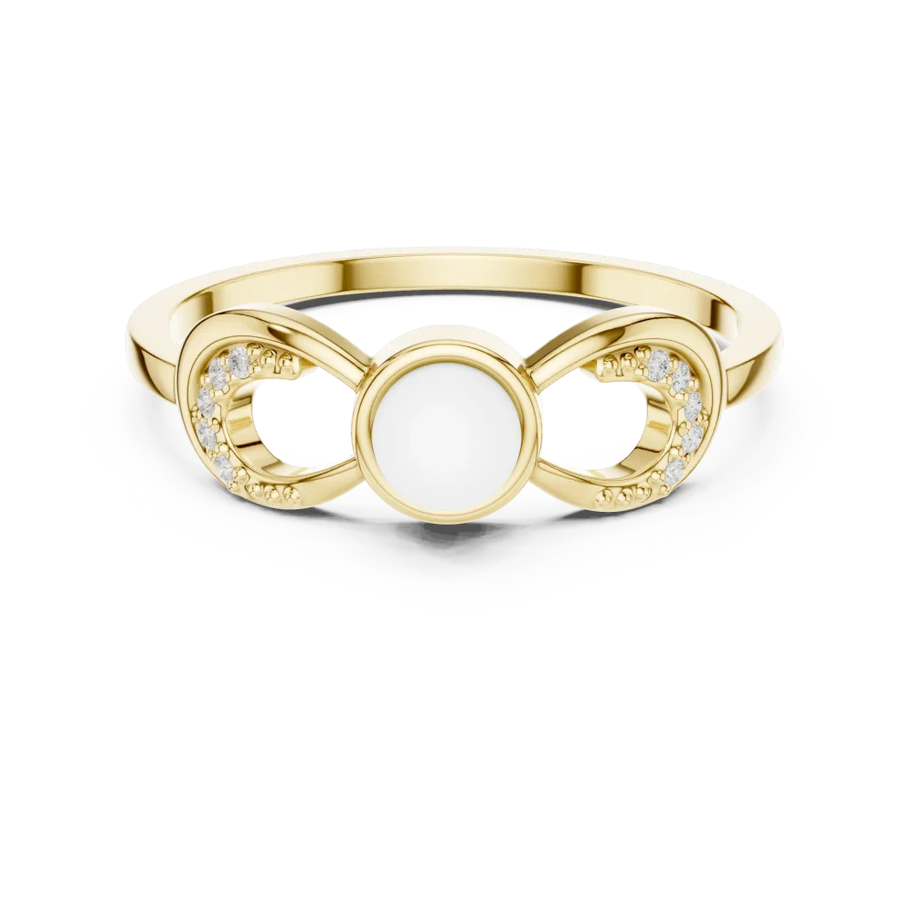 Discover the elegance of our Infinite Grace ring, featuring sparkling DIAMEUR diamonds in a modern, fluid setting. Elevate your style and shop today.